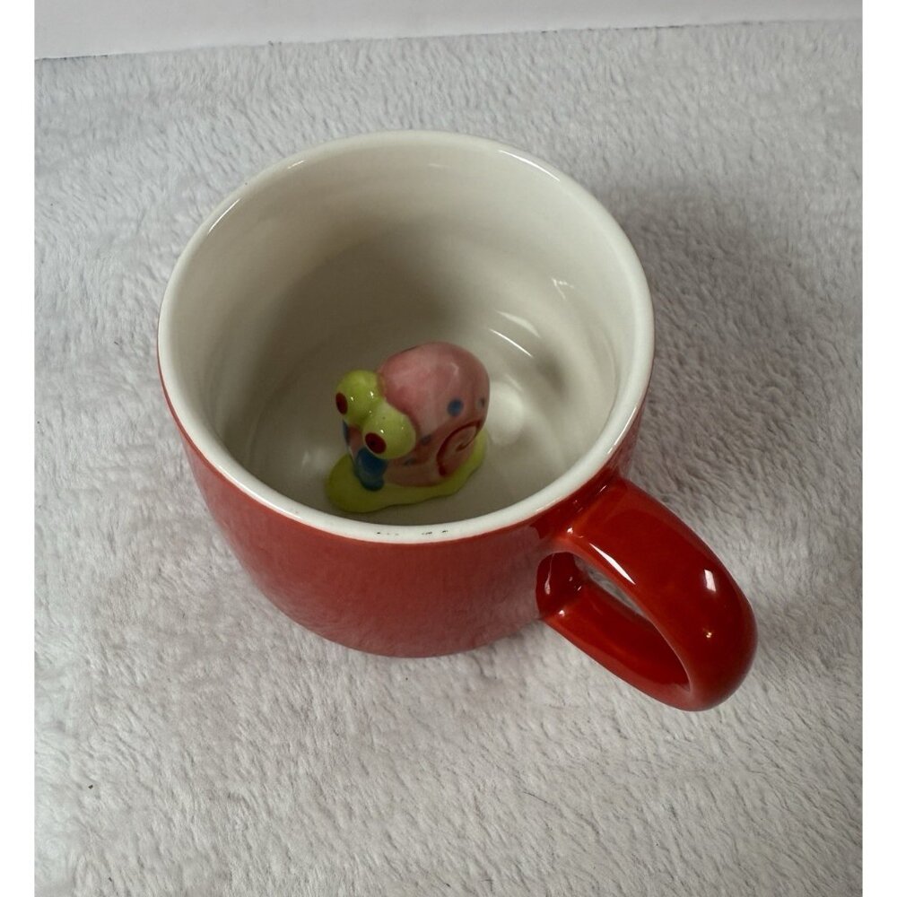 Spongebob Squarepants Viacom Red Coffee‎ Mug w/Gary the Snail Inside